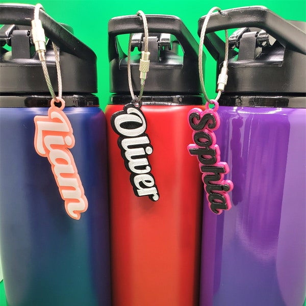 Backpack name tag,Bottle name tag ,School name label,Keychain designs,3d printed keychains,Lunchbox tag,Name key chain,Tumbler cup charm