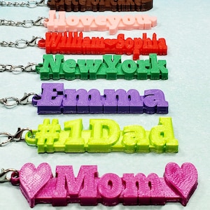 Custom name keychain,Backpack name tag,School name label,Keychain designs,3d printed keychains,Lunchbox tag,Name key chain,Logo charm