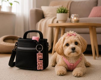 Etiqueta personalizada para bolso de perro, etiqueta personalizada impresa en 3D para bolso de paseo de perro, etiqueta para bolsa de golosinas para perros, etiqueta para equipo de perro, etiqueta para accesorios de perro