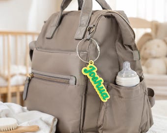 Etiqueta personalizada impresa en 3D para bolso de pañales, etiqueta personalizada con nombre para bolso de pañales, etiqueta para bolso de bebé, etiqueta de identificación para bolso de pañales, etiqueta para bolso de mamá, regalo para baby shower