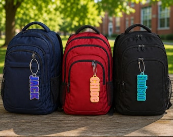 Etiqueta personalizada para mochila impresa en 3D, etiqueta personalizada para mochila con nombre, etiqueta para mochila infantil, etiqueta de identificación para mochila, etiqueta reutilizable para bolso, etiqueta para mochila escolar