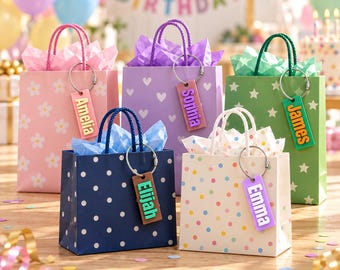 Custom 3D Printed Gift Bag Name Tag, Birthday Party Favor Name Tag, Personalized Party Favor Name Tag, Party Bag Name Tag,Favor Bag Name Tag