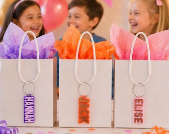 Etiqueta personalizada para recuerdos de fiesta, etiqueta para recuerdos de fiesta de cumpleaños, etiqueta personalizada impresa en 3D para bolsas de regalo, etiqueta para bolsas de fiesta, etiqueta para bolsas de recuerdo