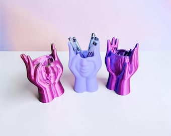 Face Pen Holder, Artistic Desk Organizer, Hand Pen Holder, 3D Printed Pencil Holder, Sculpture Decor, Creative Stationery Cup, Office Decor