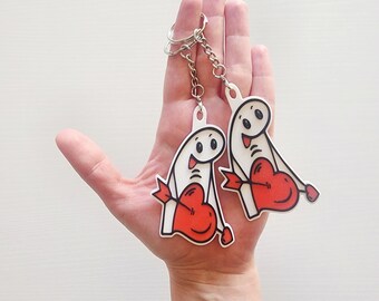Heart Character Keychain – 3D Printed Love Keychain, Funny Valentine Gift, Small Bag or Key Accessory.