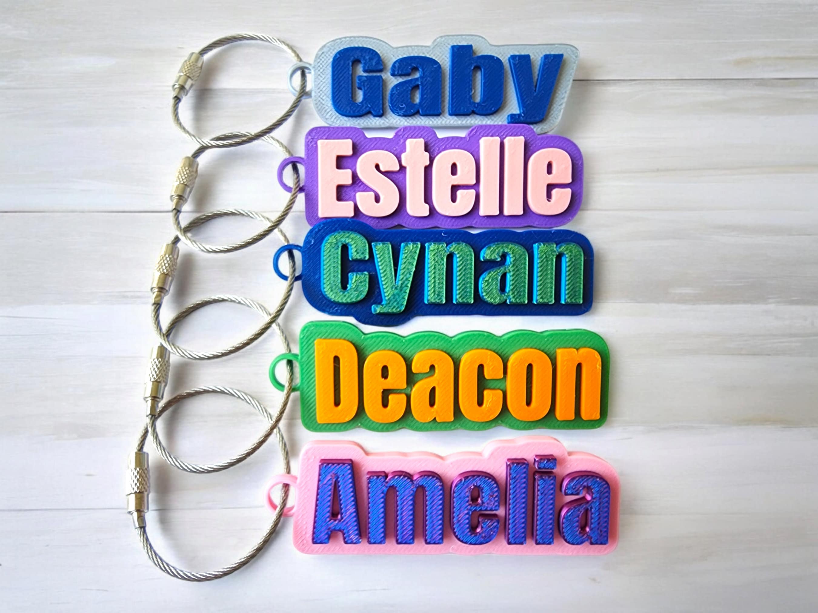 Bottle Name Tag, Personalized Name Keychain, Custom Backpack Tag, School Name Label, Tumbler Charm, Lunchbox Tag, 3D Printed Keychains