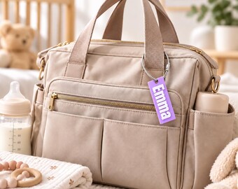 Personalized Diaper Bag Name Tag, Custom 3D Printed Diaper Bag Tag, Baby Bag Tag, Diaper Bag ID Tag, Mommy Bag Tag, Baby Shower Gift