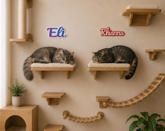 Cloud Cat Play Area Sign, Cat Name Sign, 3D Printed Cat Name Sign, Personalized Pet Name Plaque, Cat Name Wall Decor, Custom Cat Wall Sign