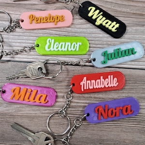 Custom name keychain(Oval),Backpack name tag,School name label,Keychain designs,3d printed keychains,Lunchbox tag,Name key chain