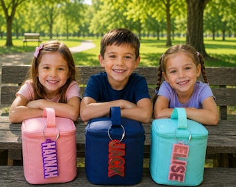 Personalized Lunch Box Name Tag, School Lunchbox Identifier, Custom 3D Printed Lunch Box Keychain, Kids Lunch Bag Name Label, Lunchbox Charm