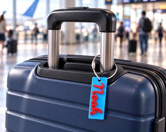 Custom 3D Printed Luggage Name Tag, Personalized Travel Luggage Name Tag, Suitcase Name Tag, Carry On Name Tag, Travel Bag ID Tag