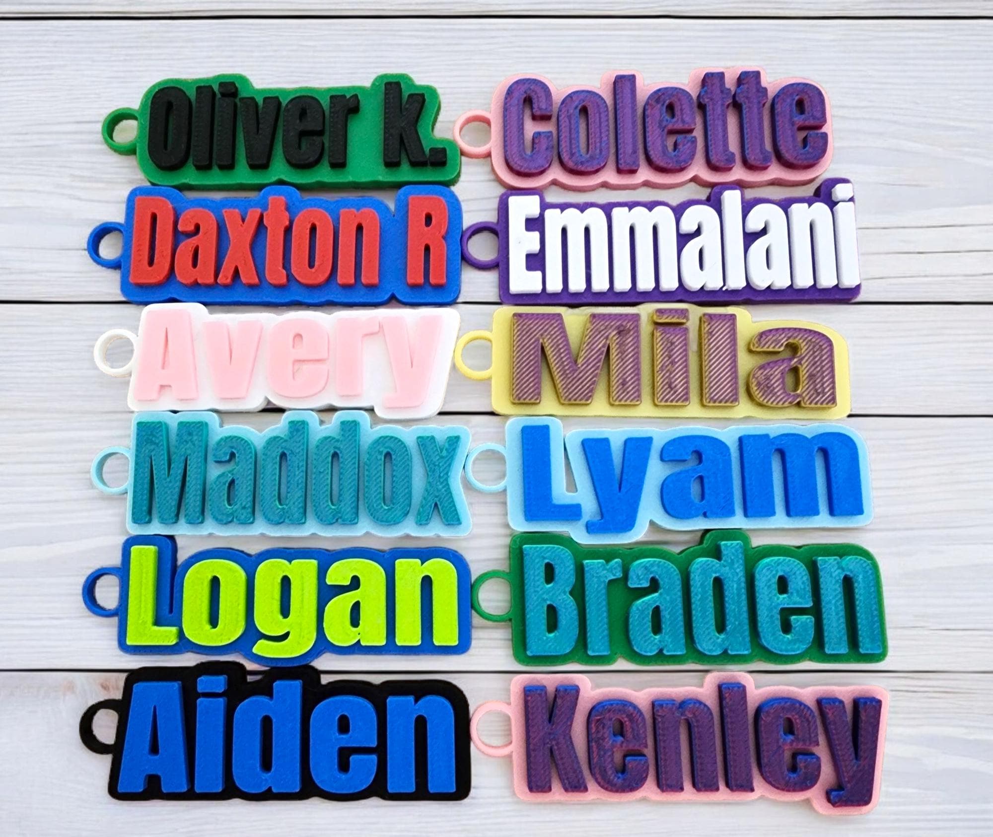 Bottle Name Tag, Personalized Name Keychain, Custom Backpack Tag, School Name Label, Tumbler Charm, Lunchbox Tag, 3D Printed Keychains