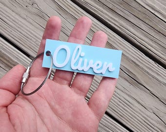 Custom 3D Printed Name Tag: Personalized Keychain, Backpack Tag