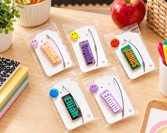 Personalized School Name Tag, Custom 3D Printed Classroom Name Tag, Student Name Tag Keychain, Teacher Gift for Students, Preschool Name Tag