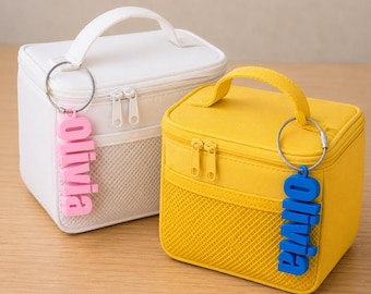 3D Printed Lunch Box Name Tag, Personalized Lunchbox Keychain, Custom School Lunch Bag Label, Kids Name Tag, Lunch Box Charm