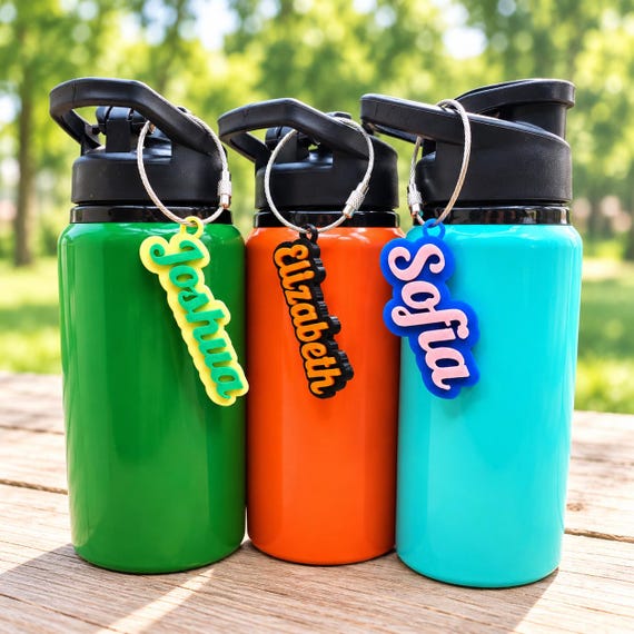 Personalized Bottle name tag in cloud design,Custom 3D Printed  Water Bottle Name Tag, Kids Water Bottle Tag,Reusable Bottle Tag, School Tag