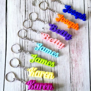 Custom name keychain (Set Of 2),Backpack name tag,School name label,Keychain designs,3d printed keychains,Lunchbox tag,Name key chain