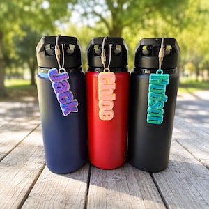 Bottle Name Tag, Personalized Name Keychain, Custom Backpack Tag, School Name Label, Tumbler Charm, Lunchbox Tag, 3D Printed Keychains