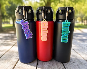 Bottle Name Tag, Personalized Name Keychain, Custom Backpack Tag, School Name Label, Tumbler Charm, Lunchbox Tag, 3D Printed Keychains