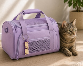 Etiqueta personalizada impresa en 3D para transportín de gato, etiqueta personalizada para bolso de gato, etiqueta para bolso de viaje de gato, etiqueta para accesorios de gato