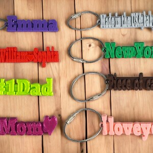 Bottle Name Tag, Lunchbox Tag ,Personalized Name Keychain, Custom Backpack Tag, School Name Label, Tumbler Charm, 3D Printed Keychains image 2