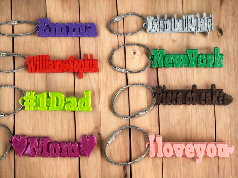 Bottle Name Tag, Lunchbox Tag ,Personalized Name Keychain, Custom Backpack Tag, School Name Label, Tumbler Charm, 3D Printed Keychains image 2