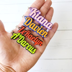 Custom name keychain,Backpack name tag,School name label,Keychain designs,3d printed keychains,Lunchbox tag,Name key chain,Logo charm