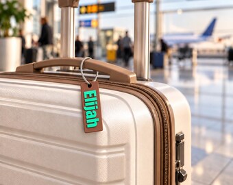 Personalized Travel Luggage Name Tag, Custom 3D Printed Luggage Name Tag, Suitcase Name Tag, Carry On Name Tag, Travel Bag ID Tag