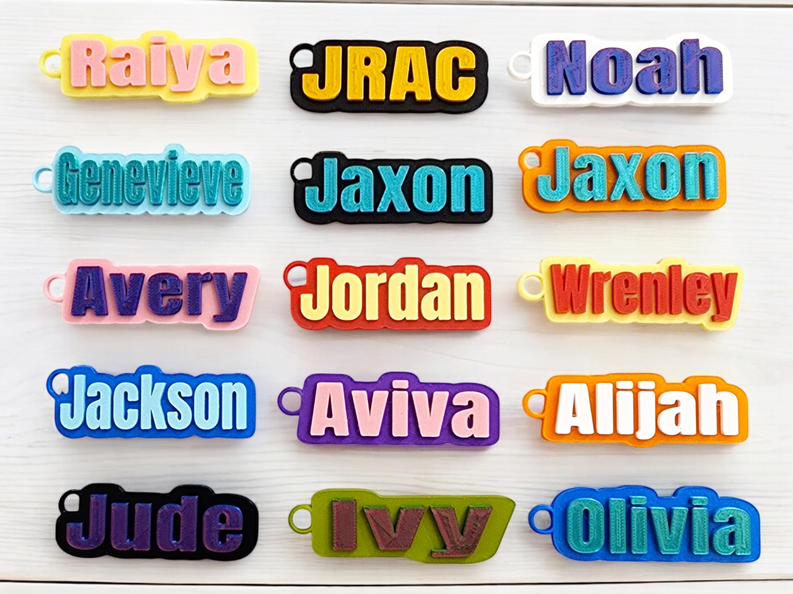 Bottle Name Tag, Personalized Name Keychain, Custom Backpack Tag, School Name Label, Tumbler Charm, Lunchbox Tag, 3D Printed Keychains