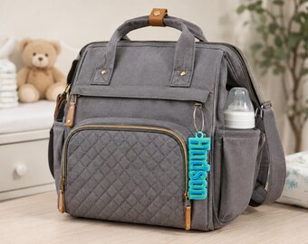 Etiqueta personalizada para bolso de pañales, etiqueta personalizada impresa en 3D para bolso de pañales, etiqueta para bolso de bebé, etiqueta de identificación para bolso de pañales, etiqueta para bolso de mamá, regalo para baby shower