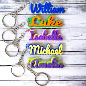 Custom name keychain,Backpack name tag,School name label,Keychain designs,3d printed keychains,Lunchbox tag,Name key chain,Logo charm