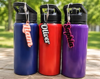Bottle Name Tag, Custom Backpack Tag,Personalized Name Keychain, School Name Label, Tumbler Charm, Lunchbox Tag