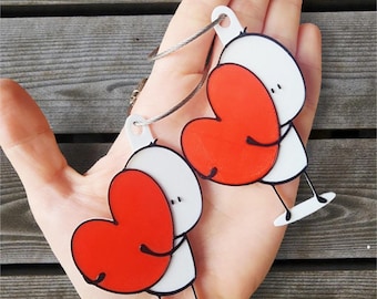 Heart Hug Keychain, Love Key Ring, Love Gift, Romantic Keychain, Gift for Valentine’s Day