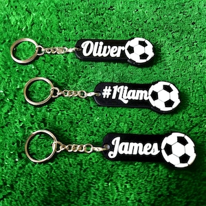 Personalized Soccer Keychain, Sports Team Keychains, Custom Keychain, Sports Keychains, Name Keychain, Backpack Name Tag, School Name Label