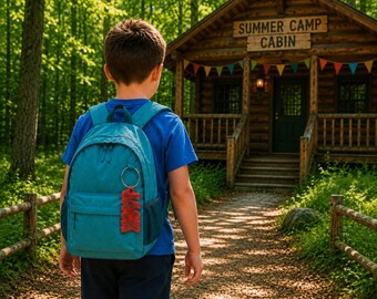 Etiqueta para mochila de campamento infantil, etiqueta personalizada impresa en 3D para campamento, etiqueta personalizada para campamento de verano, etiqueta para equipaje de campamento, etiqueta de identificación para campamento, etiqueta para equipo de campamento