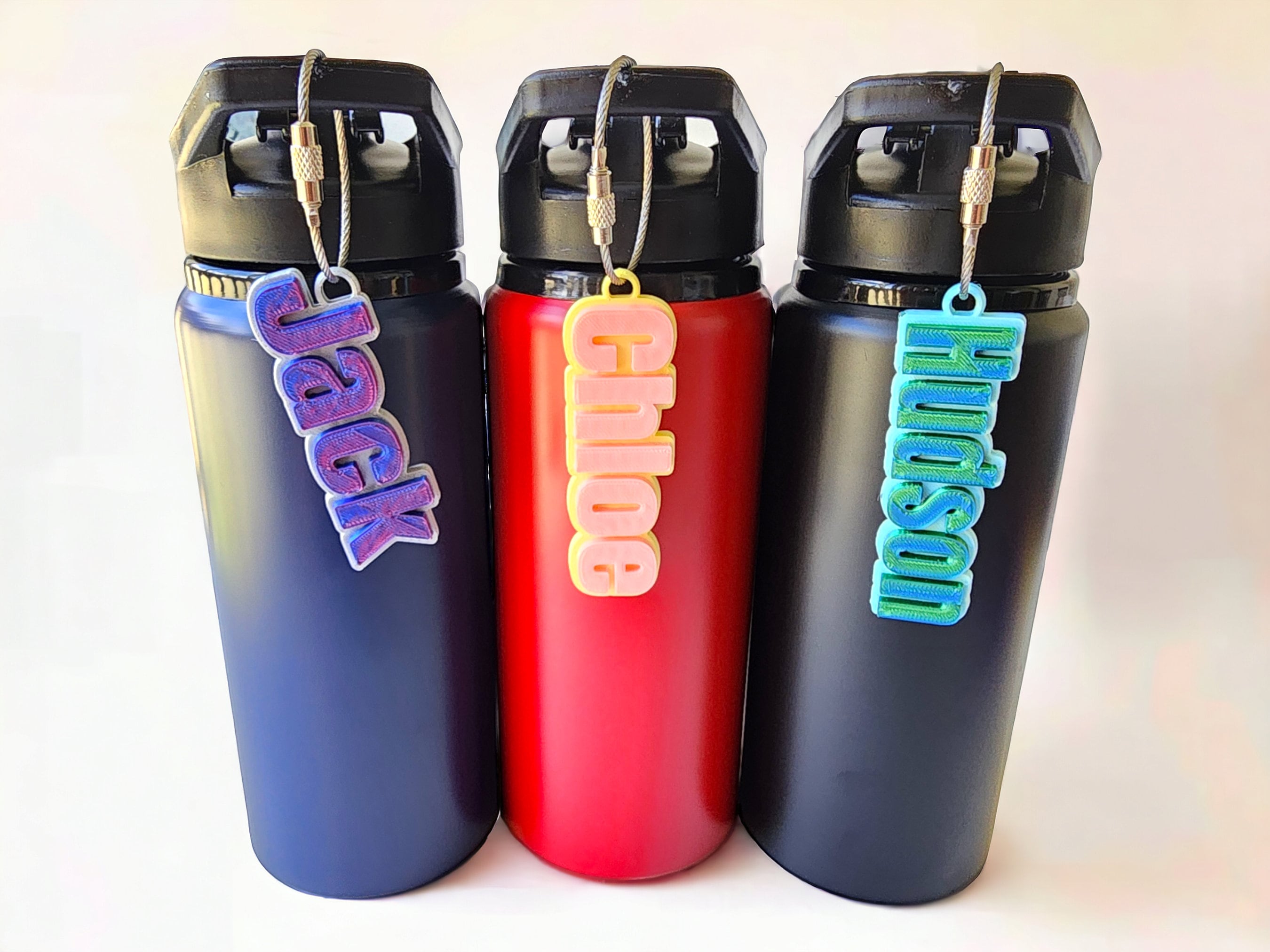 Bottle Name Tag, Personalized Name Keychain, Custom Backpack Tag, School Name Label, Tumbler Charm, Lunchbox Tag, 3D Printed Keychains