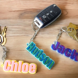 Custom Name Keychain, Personalized Name Keychain, School Name Label, Backpack Name Tag, 3D Printed Keychains, Lunchbox Tag, Name Keychain