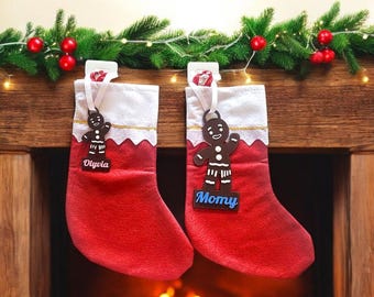 Personalized Gingerbread Man Ornament – Custom Christmas Name Tag, 3D Printed Stocking Name Decoration