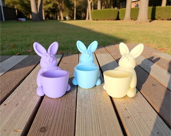 Bunny Holder Cup, Cute Rabbit Candy Holder, Easter Bunny Decor, Desk Organizer, 3D Printed Bunny Cup.