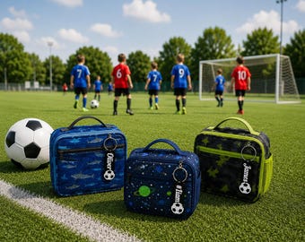 Personalized Soccer Lunch Box Name Tag, 3D Printed Kids Lunch Box Keychain, Custom Soccer Name Tag, School Lunch Bag Tag,Boys Lunchbox Label
