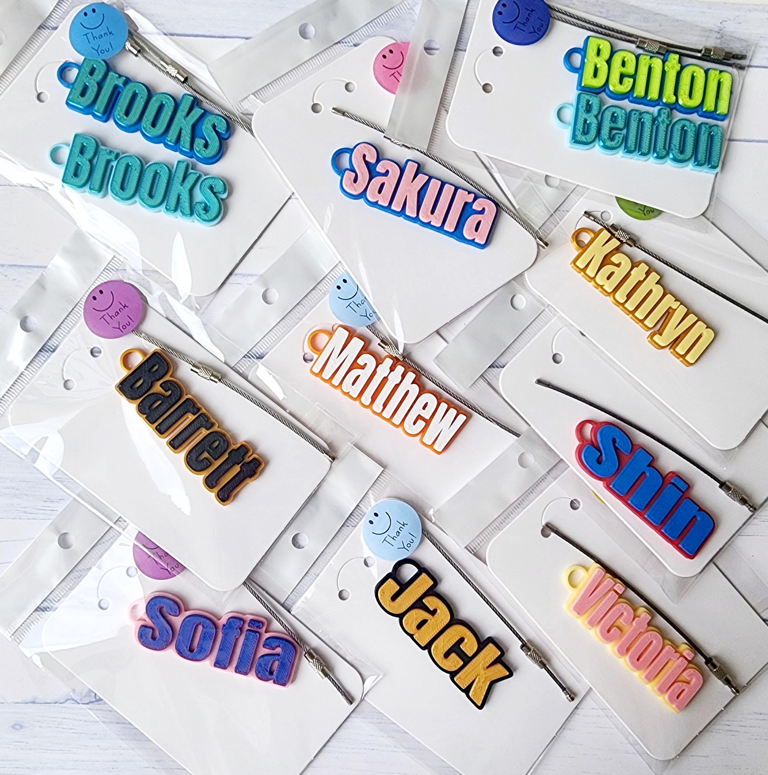 Bottle Name Tag, Personalized Name Keychain, Custom Backpack Tag, School Name Label, Tumbler Charm, Lunchbox Tag, 3D Printed Keychains