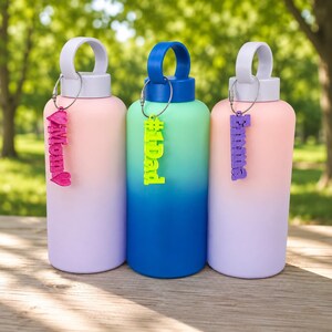Bottle Name Tag, Lunchbox Tag ,Personalized Name Keychain, Custom Backpack Tag, School Name Label, Tumbler Charm, 3D Printed Keychains image 1