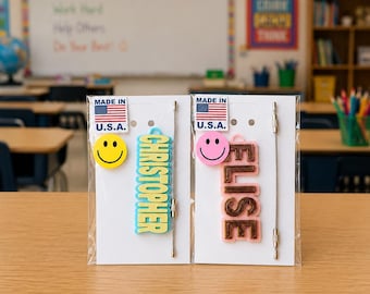 Etiqueta de identificación personalizada impresa en 3D para el aula, llavero con etiqueta de identificación personalizada para estudiantes, regalo para profesores para estudiantes, etiqueta de identificación escolar, etiqueta de identificación para preescolar.