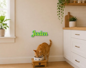 Custom Cat Name Plaque, Personalized Cat Name Sign, 3D Printed Cat Name Wall Decor, Cat Feeding Station Sign,Cat Corner Decor, Cat Room Sign