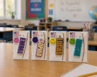 Etiqueta de identificación personalizada impresa en 3D para el aula, llavero con etiqueta de identificación personalizada para estudiantes, regalo para profesores para estudiantes, etiqueta de identificación escolar, etiqueta de identificación para preescolar.