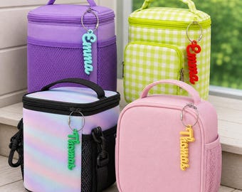 3D Printed Personalized Lunch Box Name Tag, Custom Lunchbox Keychain, School Lunch Bag Name Label, Kids Lunch Box Tag, Back to School Gift