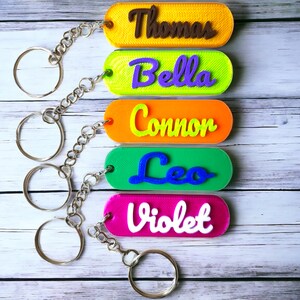 Custom name keychain(Oval),Backpack name tag,School name label,Keychain designs,3d printed keychains,Lunchbox tag,Name key chain