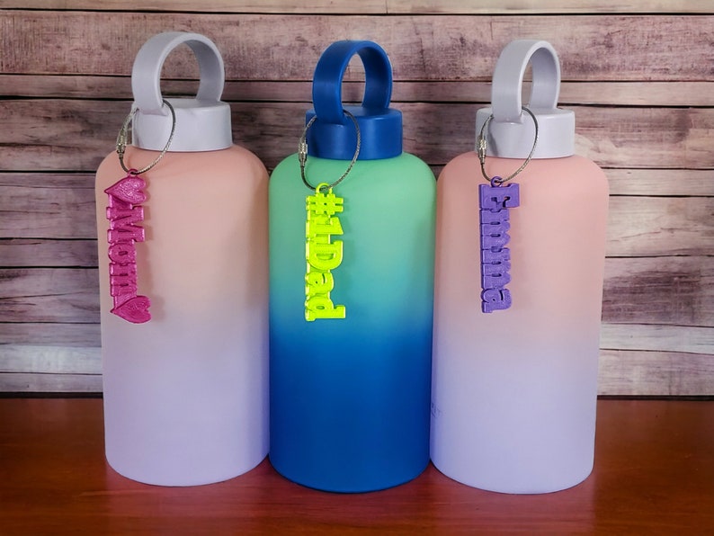 Bottle Name Tag, Lunchbox Tag ,Personalized Name Keychain, Custom Backpack Tag, School Name Label, Tumbler Charm, 3D Printed Keychains image 5