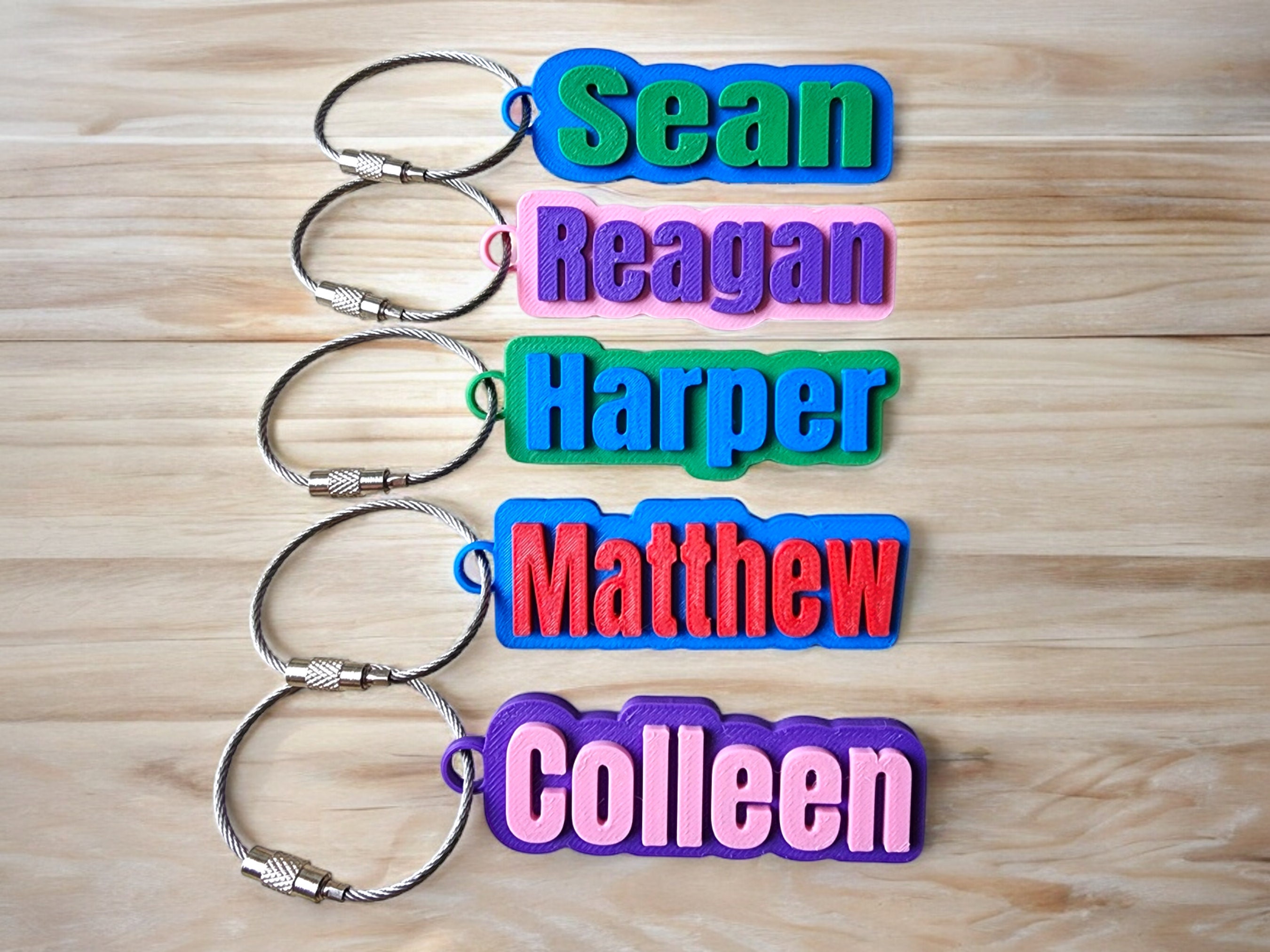 Bottle Name Tag, Personalized Name Keychain, Custom Backpack Tag, School Name Label, Tumbler Charm, Lunchbox Tag, 3D Printed Keychains