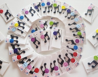 Music Note Keychain – Colorful Note Key Ring, Gift for Musicians, 3D Printed Bag Charm or Instrument Case Accessory